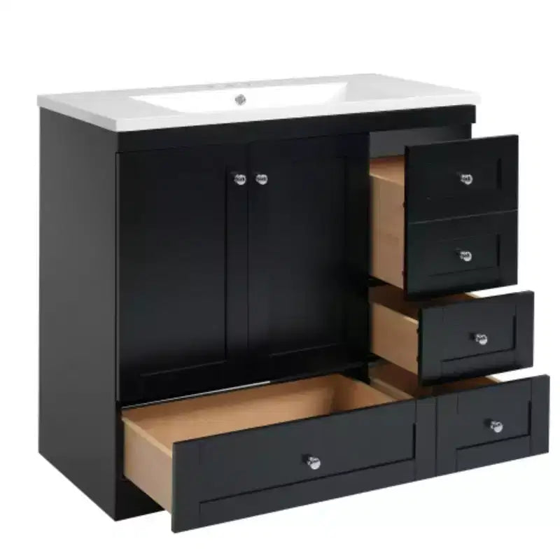 Meuble-lavabo de salle de bain autoportant de style Shaker avec évier