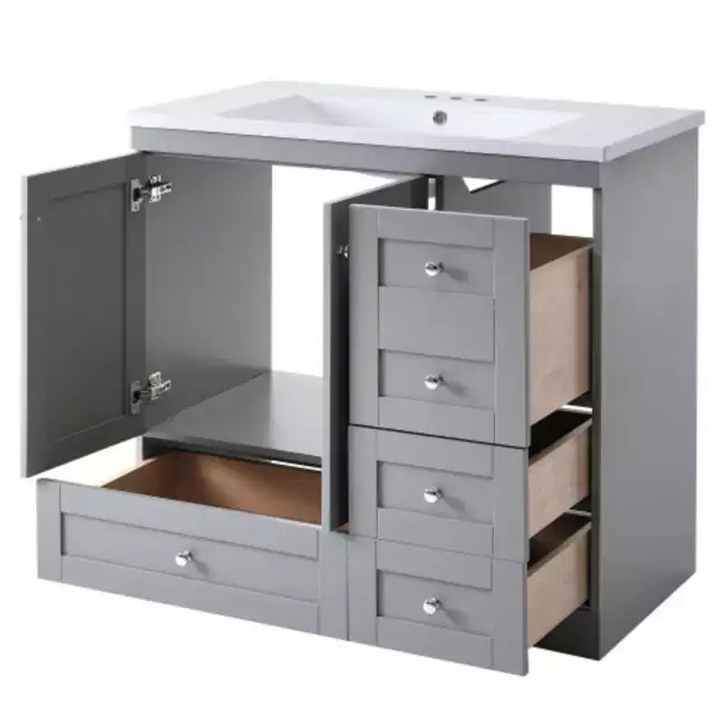 Meuble-lavabo de salle de bain autoportant de style Shaker avec évier