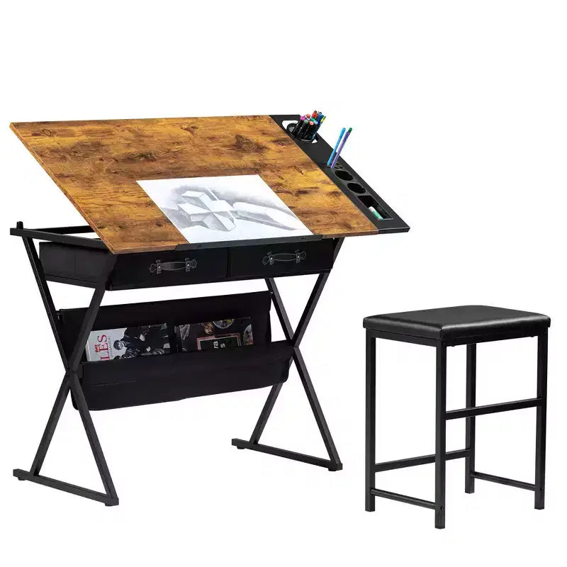 Table à dessin en bois/Table à dessin avec roulettes/Table d'architecte inclinable