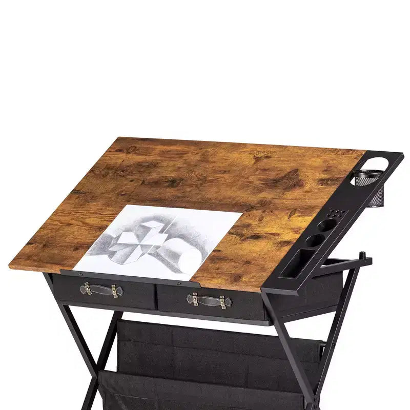 Table à dessin en bois/Table à dessin avec roulettes/Table d'architecte inclinable