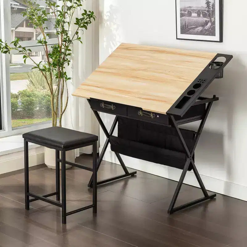 Table à dessin en bois/Table à dessin avec roulettes/Table d'architecte inclinable