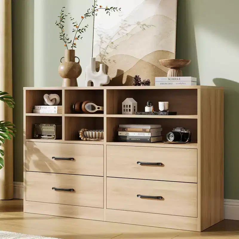 Commode 4 tiroirs pour chambre à coucher, commode moderne, meuble TV