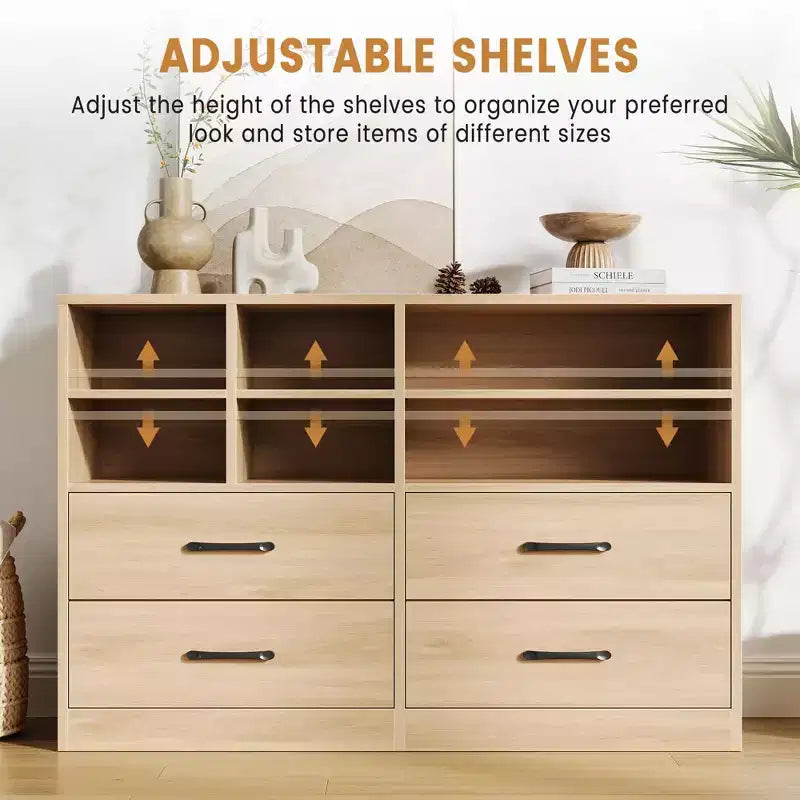 Commode 4 tiroirs pour chambre à coucher, commode moderne, meuble TV