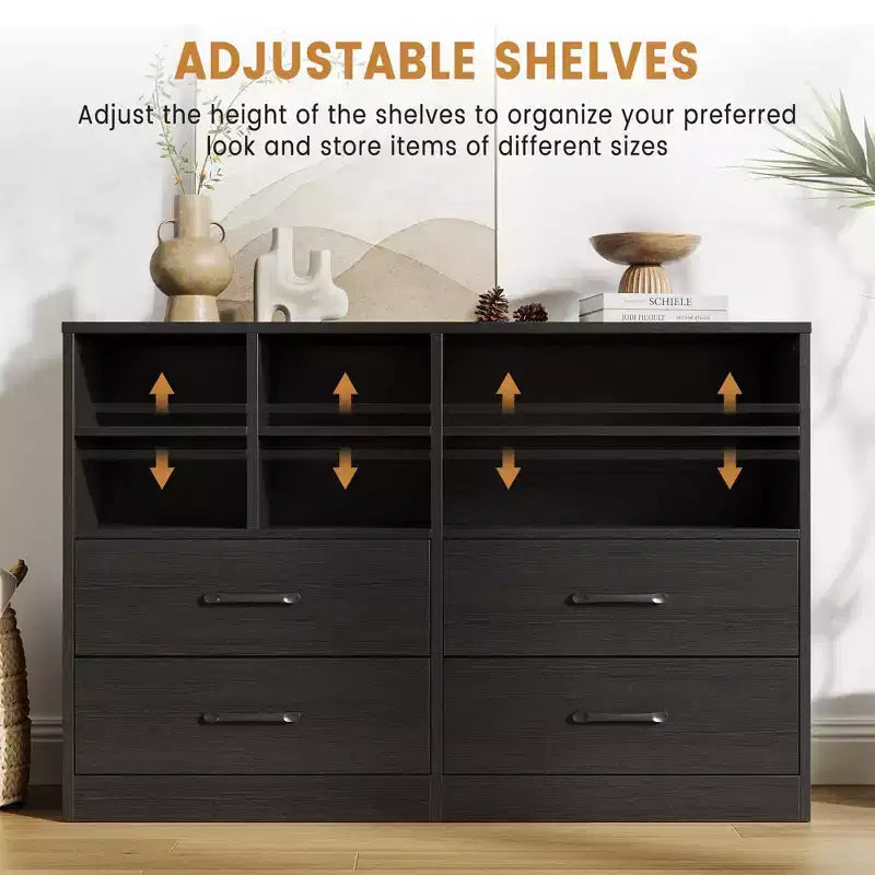 Commode 4 tiroirs pour chambre à coucher, commode moderne, meuble TV