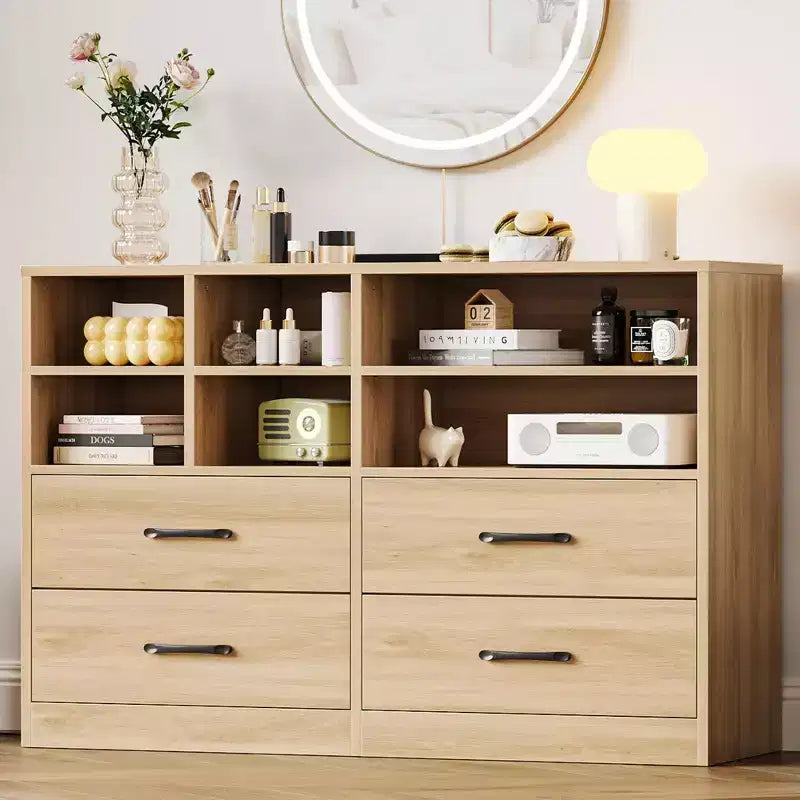 Commode 4 tiroirs pour chambre à coucher, commode moderne, meuble TV