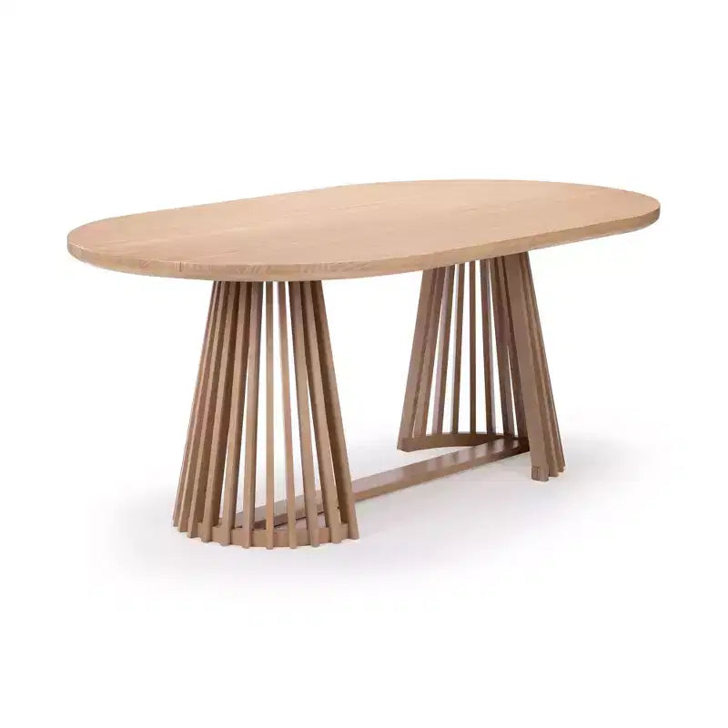 Table à manger rectangulaire, Table de cuisine minimaliste en bois massif pour 6 personnes