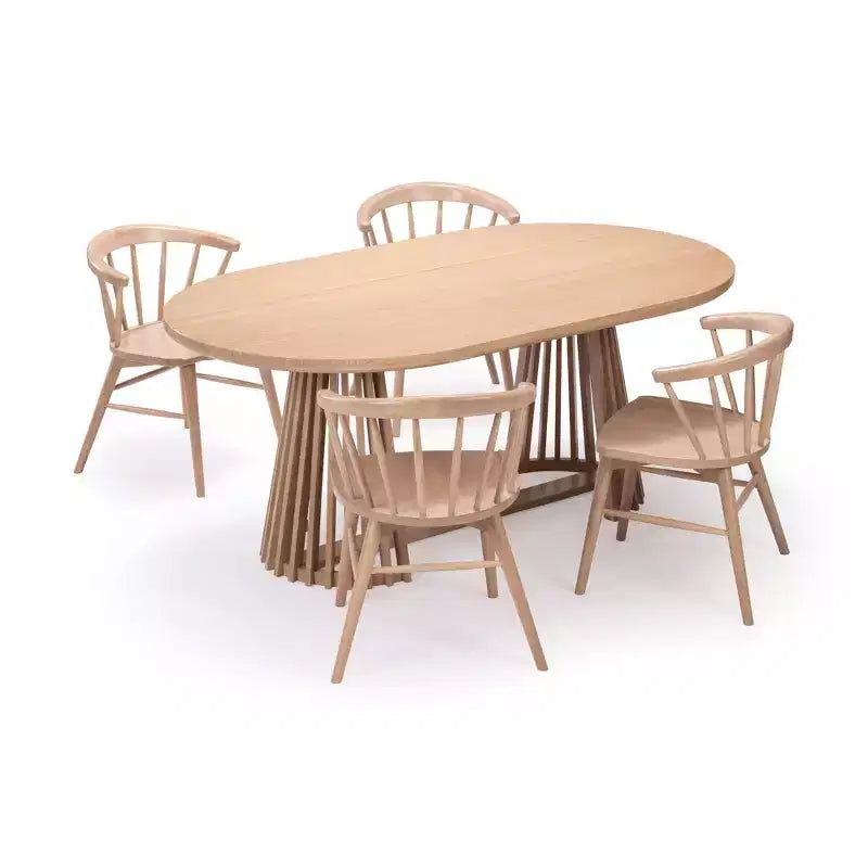 Table à manger rectangulaire, Table de cuisine minimaliste en bois massif pour 6 personnes