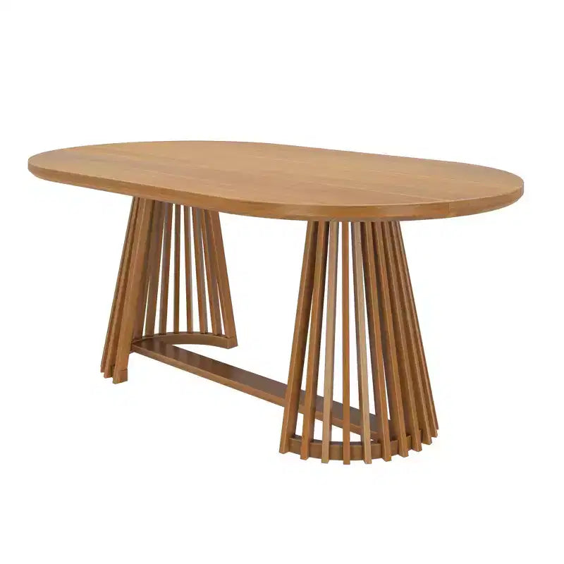 Table à manger rectangulaire, Table de cuisine minimaliste en bois massif pour 6 personnes
