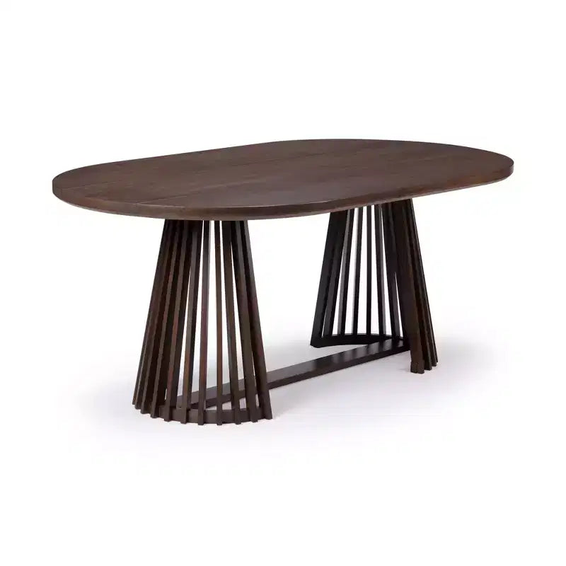 Table à manger rectangulaire, Table de cuisine minimaliste en bois massif pour 6 personnes