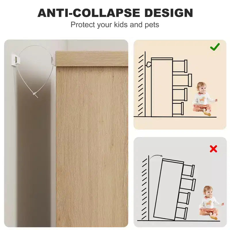 Commode à 4 tiroirs pour chambre à coucher, commode de rangement naturelle