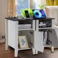Table d'appoint de ferme, Table de chevet avec station de recharge, Table d'appoint à 3 niveaux