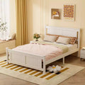 Cadre de lit en bois taille Queen avec tête de lit blanc