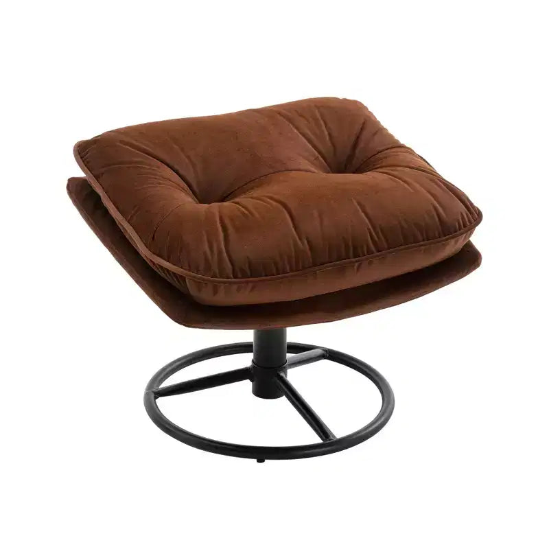 Fauteuil d'appoint en velours avec pouf, fauteuil de salon sans accoudoirs de style moderne du milieu du siècle