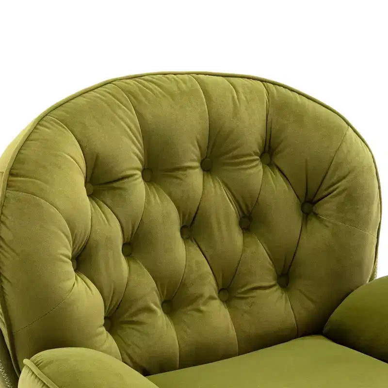 Fauteuil d'appoint en velours avec pouf, fauteuil de salon sans accoudoirs de style moderne du milieu du siècle
