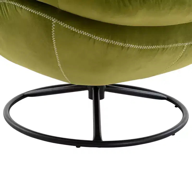 Fauteuil d'appoint en velours avec pouf, fauteuil de salon sans accoudoirs de style moderne du milieu du siècle