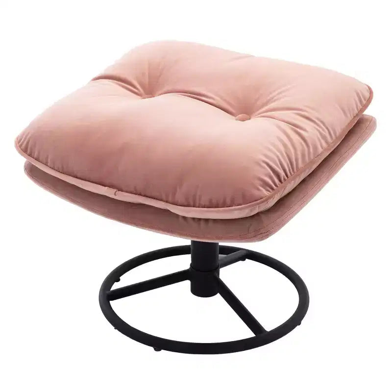 Fauteuil d'appoint en velours avec pouf, fauteuil de salon sans accoudoirs de style moderne du milieu du siècle