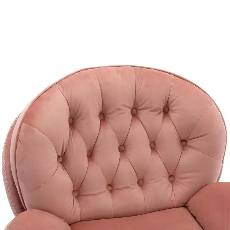 Fauteuil d'appoint en velours avec pouf, fauteuil de salon sans accoudoirs de style moderne du milieu du siècle