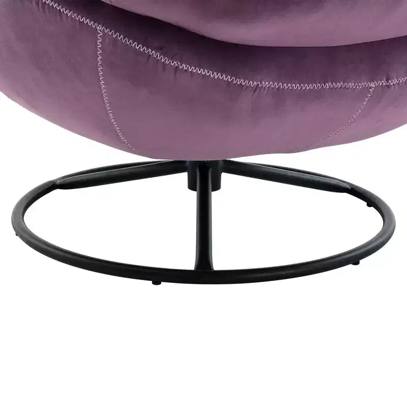 Fauteuil d'appoint en velours avec pouf, fauteuil de salon sans accoudoirs de style moderne du milieu du siècle