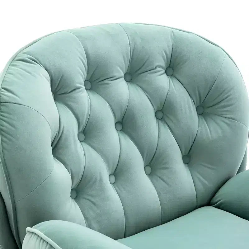 Fauteuil d'appoint en velours avec pouf, fauteuil de salon sans accoudoirs de style moderne du milieu du siècle