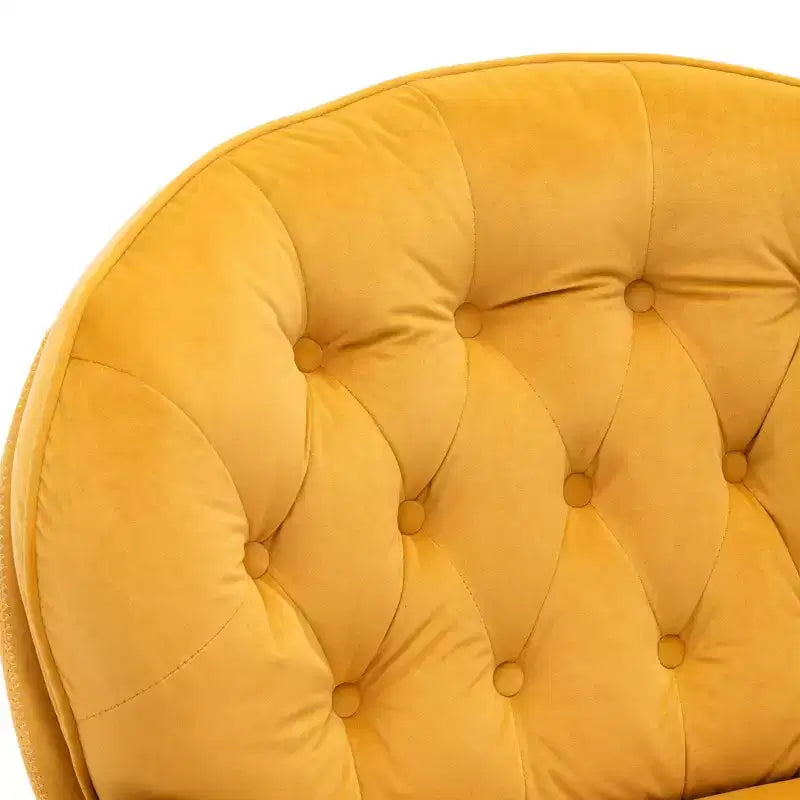 Fauteuil d'appoint en velours avec pouf, fauteuil de salon sans accoudoirs de style moderne du milieu du siècle