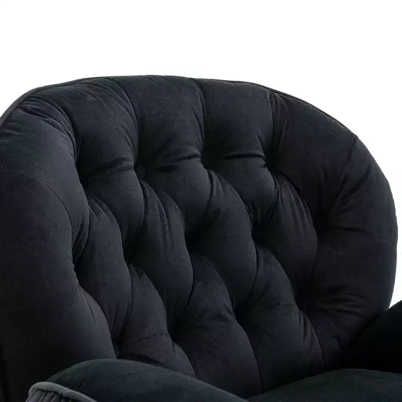 Fauteuil d'appoint en velours avec pouf, fauteuil de salon sans accoudoirs de style moderne du milieu du siècle