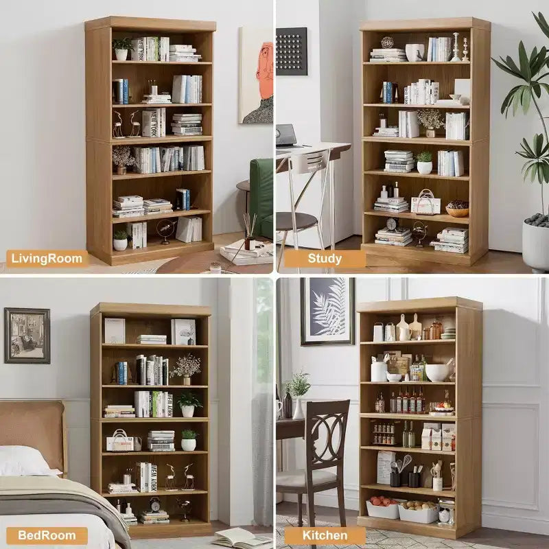 Armoire de rangement décorative noire sans porte en grain de bois, pour chambre, salon