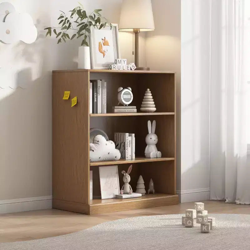 Armoire de rangement décorative noire sans porte en grain de bois, pour chambre, salon