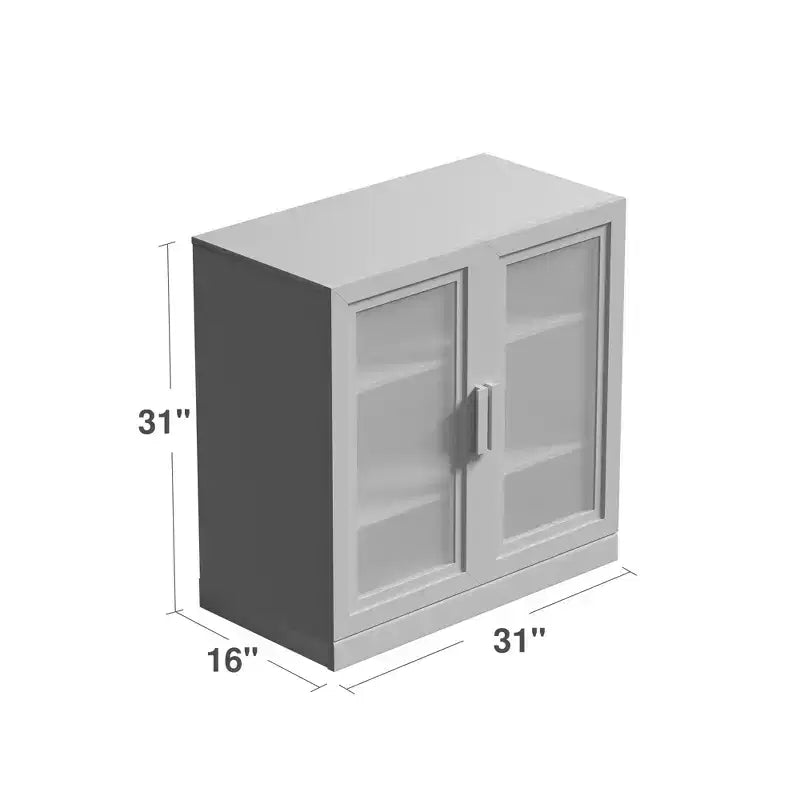 Meuble de rangement décoratif vitrine en bois grain avec porte en verre noir