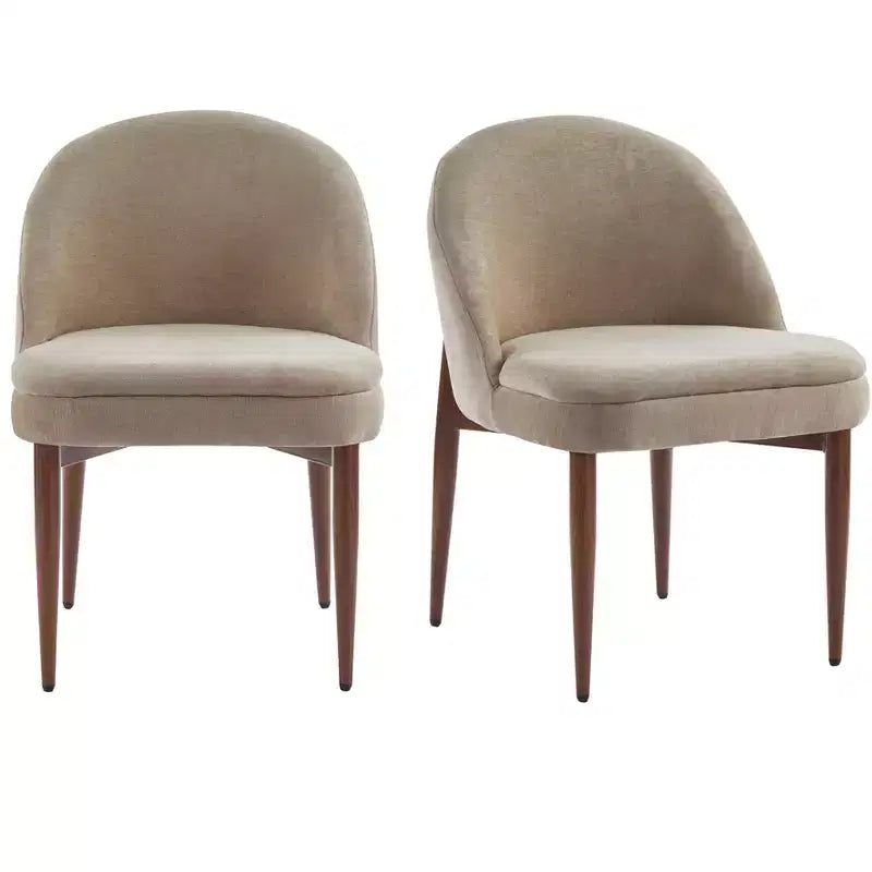 Chaises de salle à manger modernes en fer et tissu chenille