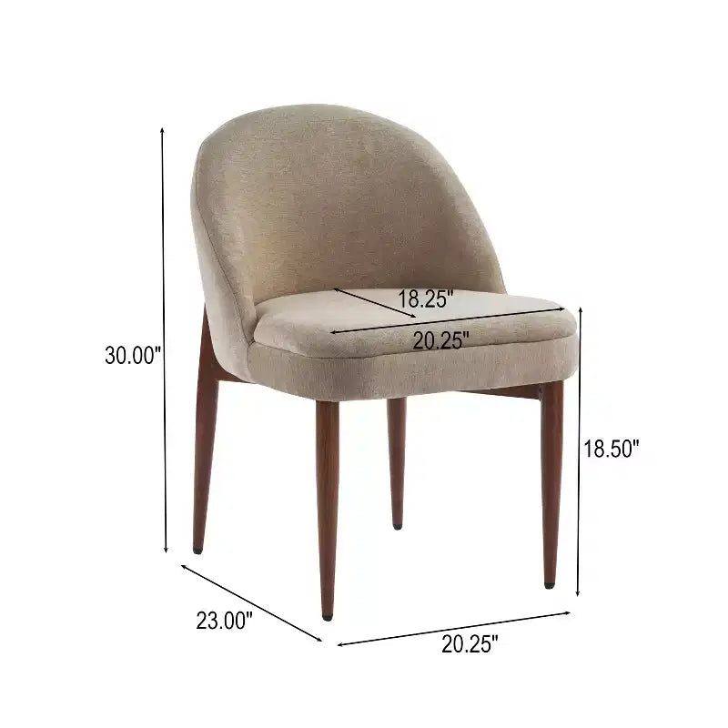 Chaises de salle à manger modernes en fer et tissu chenille