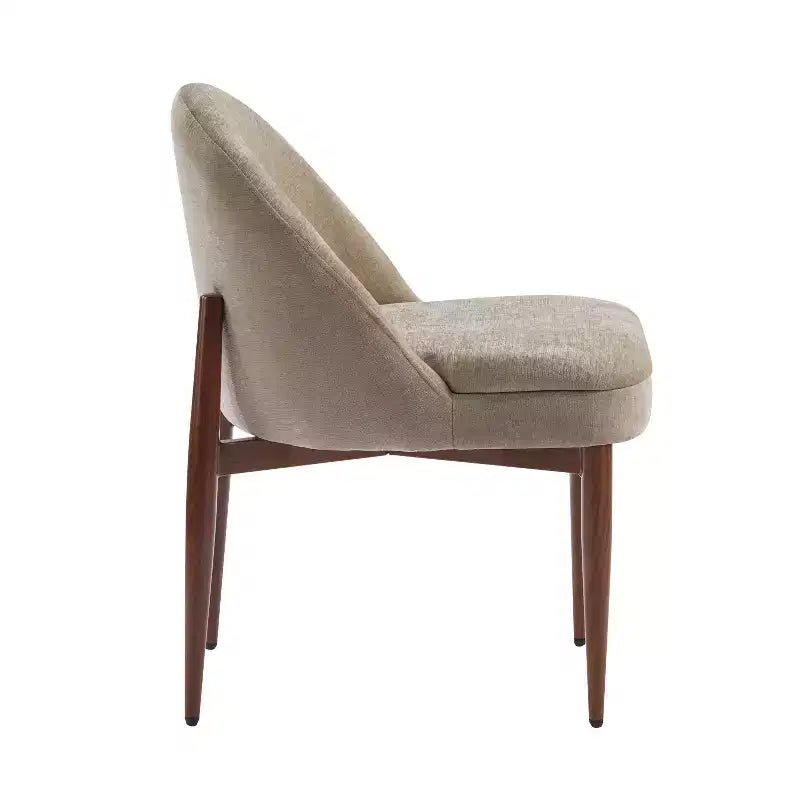 Chaises de salle à manger modernes en fer et tissu chenille