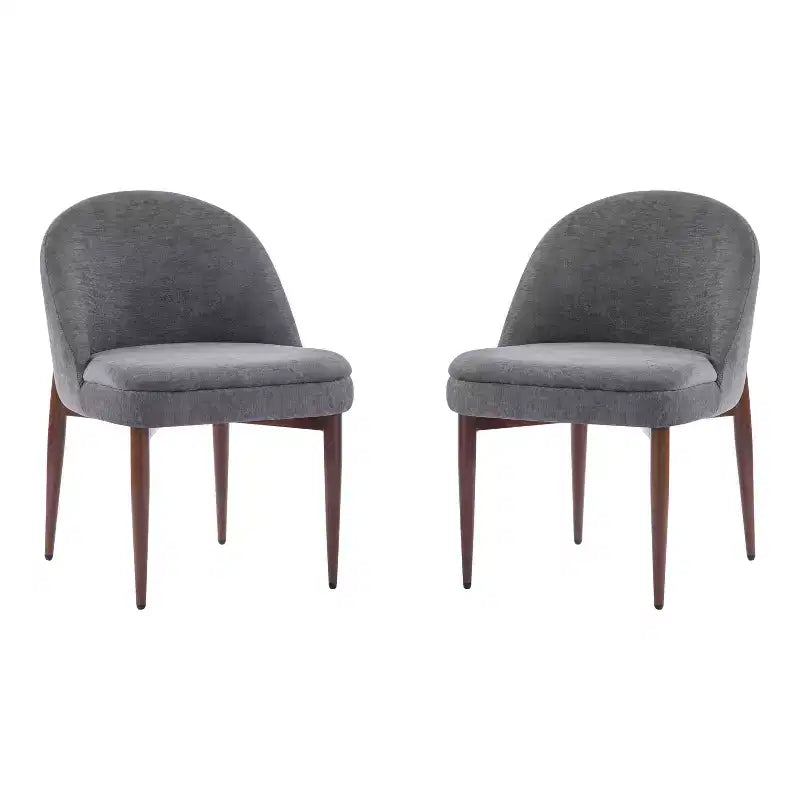 Chaises de salle à manger modernes en fer et tissu chenille