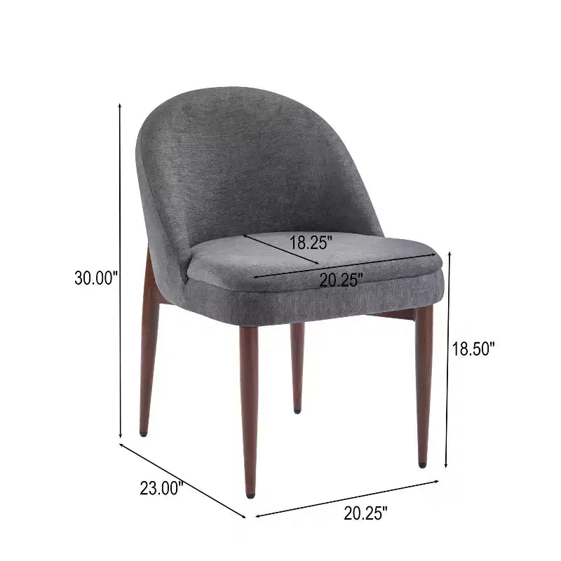Chaises de salle à manger modernes en fer et tissu chenille