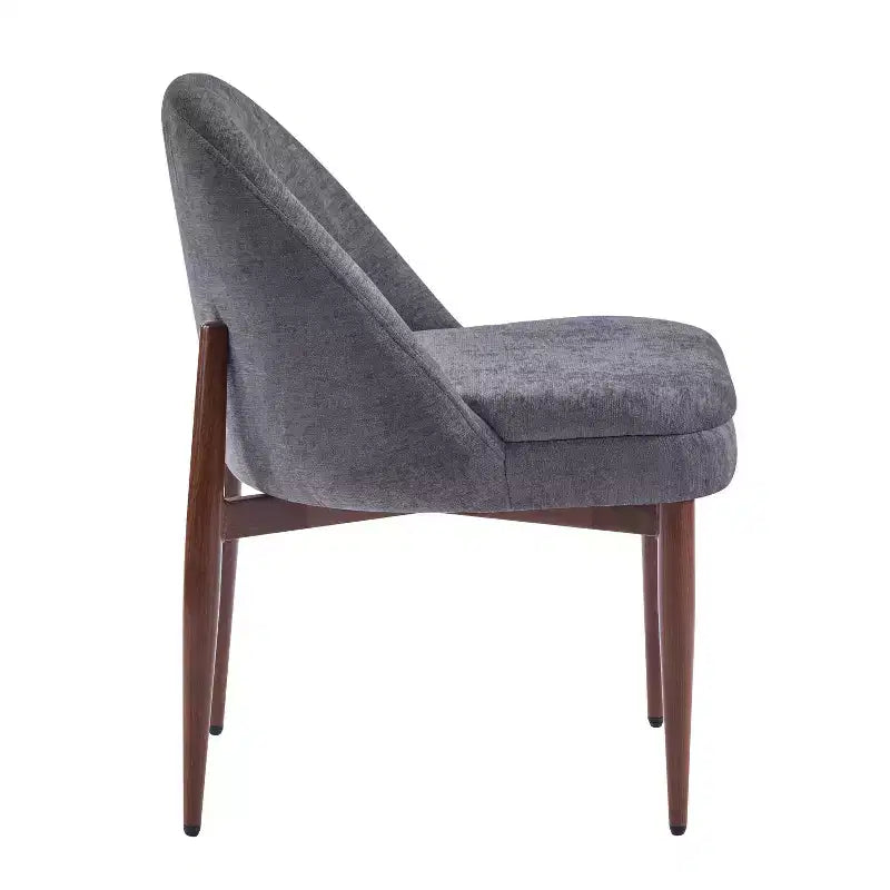Chaises de salle à manger modernes en fer et tissu chenille