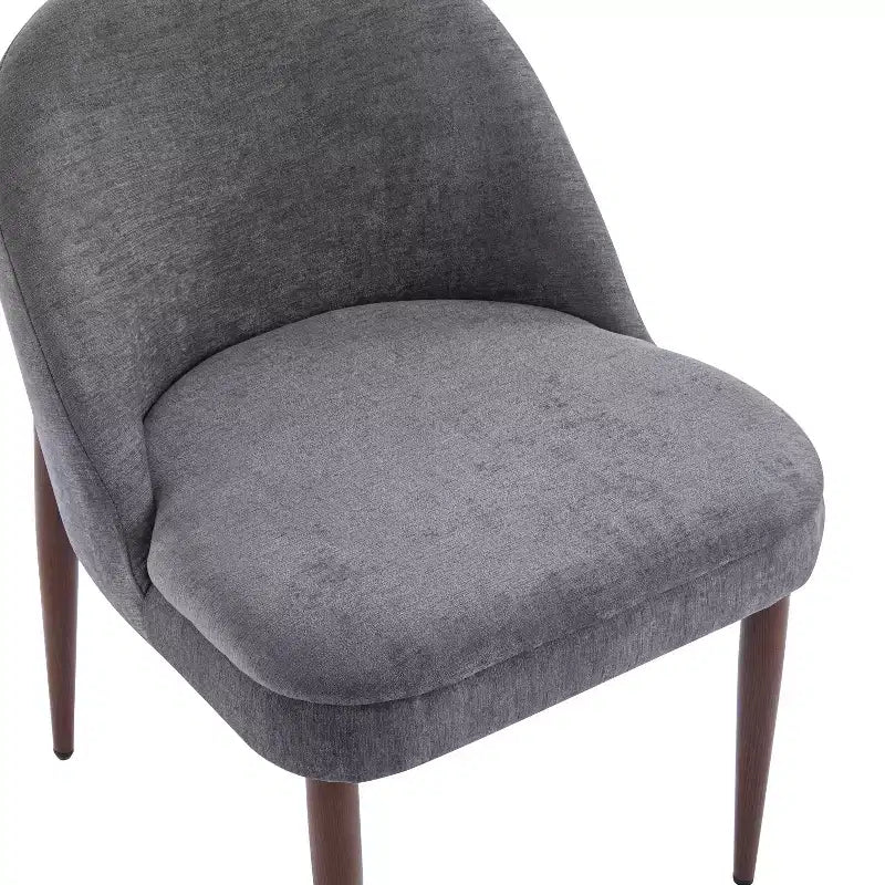 Chaises de salle à manger modernes en fer et tissu chenille