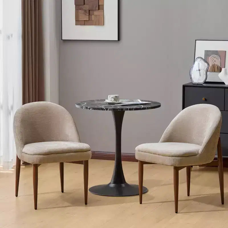 Chaises de salle à manger modernes en fer et tissu chenille