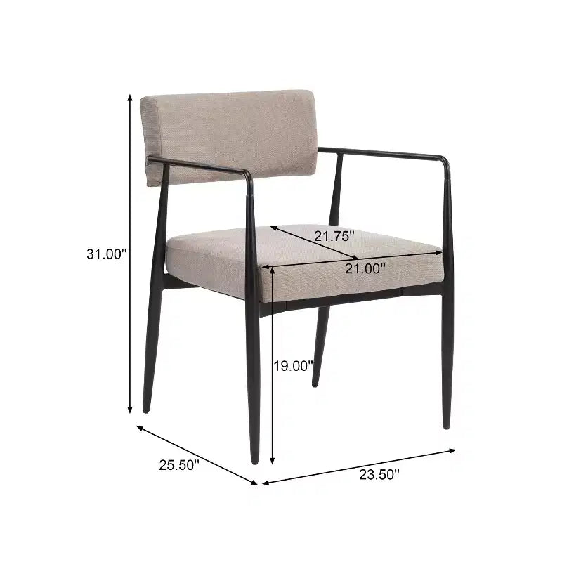 Chaises de salle à manger rembourrées de style moderne du milieu du siècle