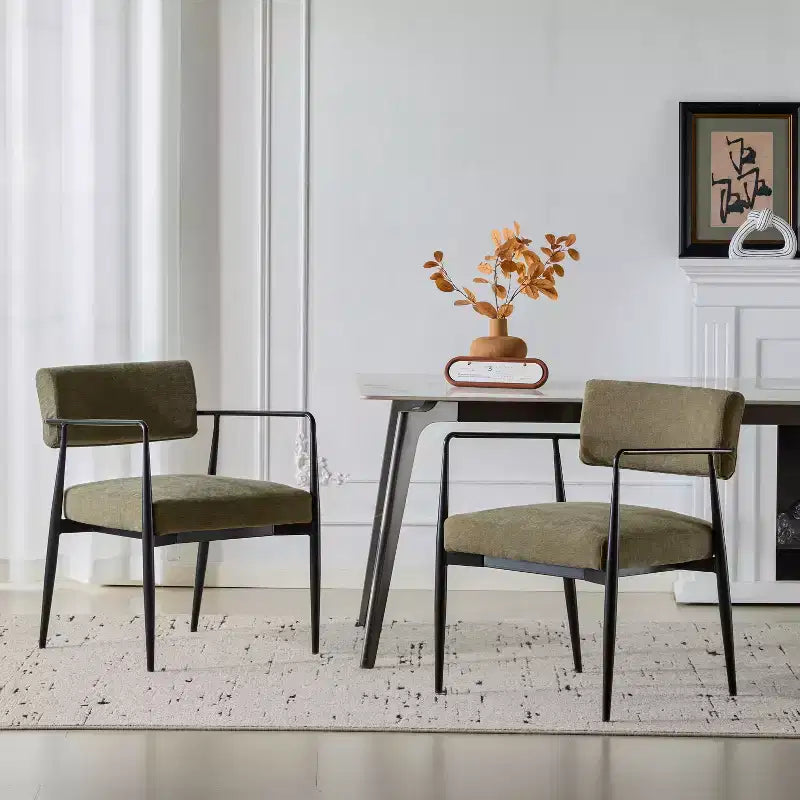 Chaises de salle à manger rembourrées de style moderne du milieu du siècle