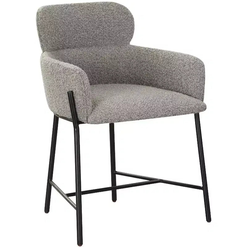 Fauteuil de salle à manger en velours, accoudoir, coussins attachés, dossier incurvé