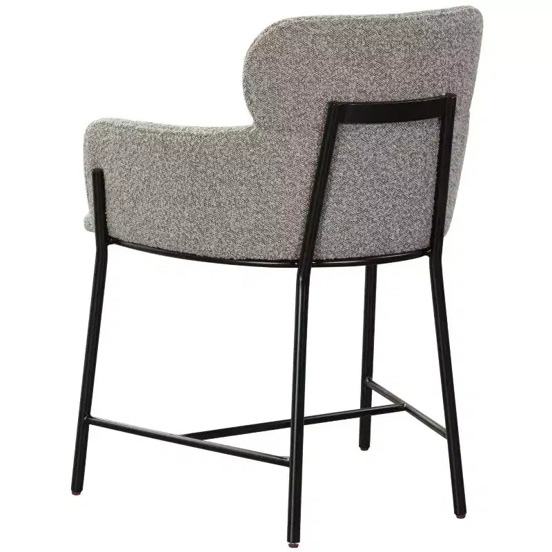 Fauteuil de salle à manger en velours, accoudoir, coussins attachés, dossier incurvé