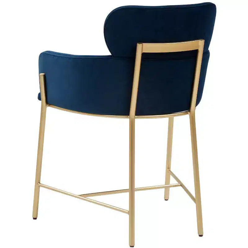 Fauteuil de salle à manger en velours, accoudoir, coussins attachés, dossier incurvé