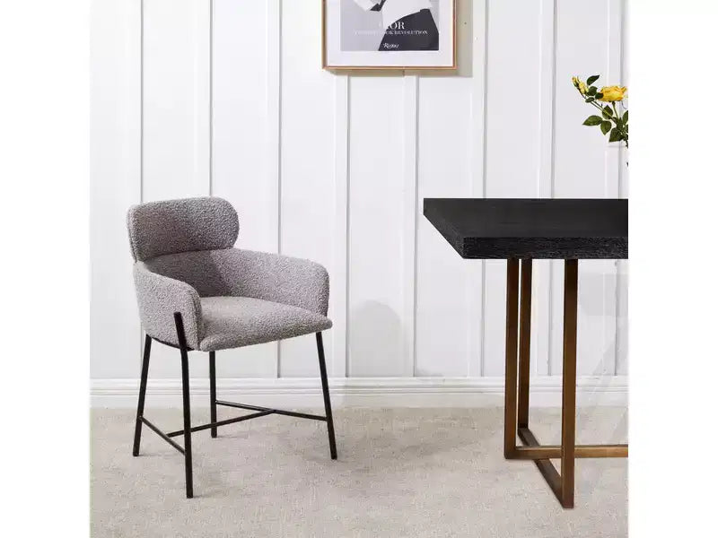 Fauteuil de salle à manger en velours, accoudoir, coussins attachés, dossier incurvé