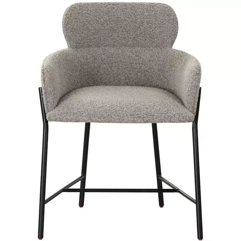 Fauteuil de salle à manger en velours, accoudoir, coussins attachés, dossier incurvé