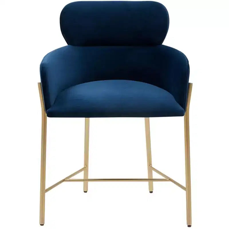 Fauteuil de salle à manger en velours, accoudoir, coussins attachés, dossier incurvé