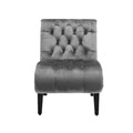 Fauteuil d'appoint moderne en velours sans accoudoirs, en tissu rembourré capitonné confortable