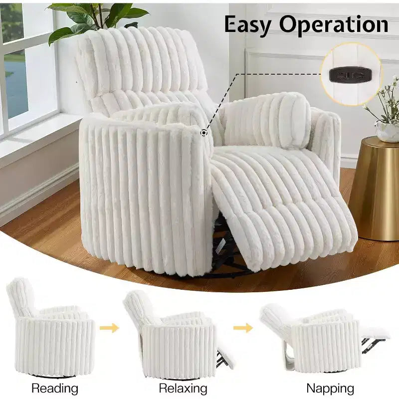 Fauteuil inclinable électrique de crèche, fauteuil à bascule pivotant électrique avec USB et Type-C