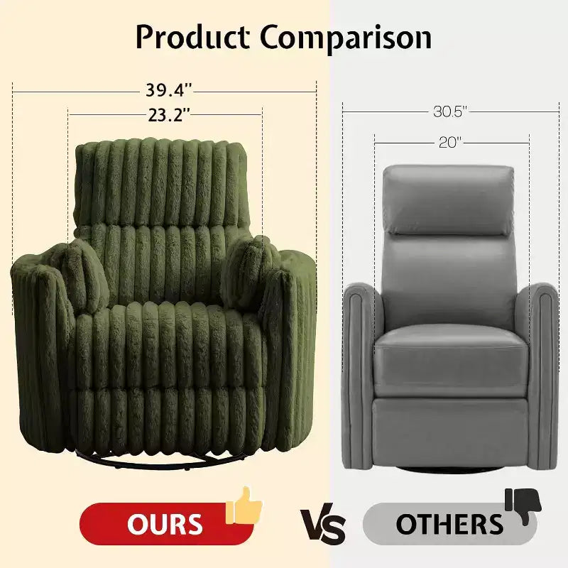 Fauteuil inclinable électrique de crèche, fauteuil à bascule pivotant électrique avec USB et Type-C