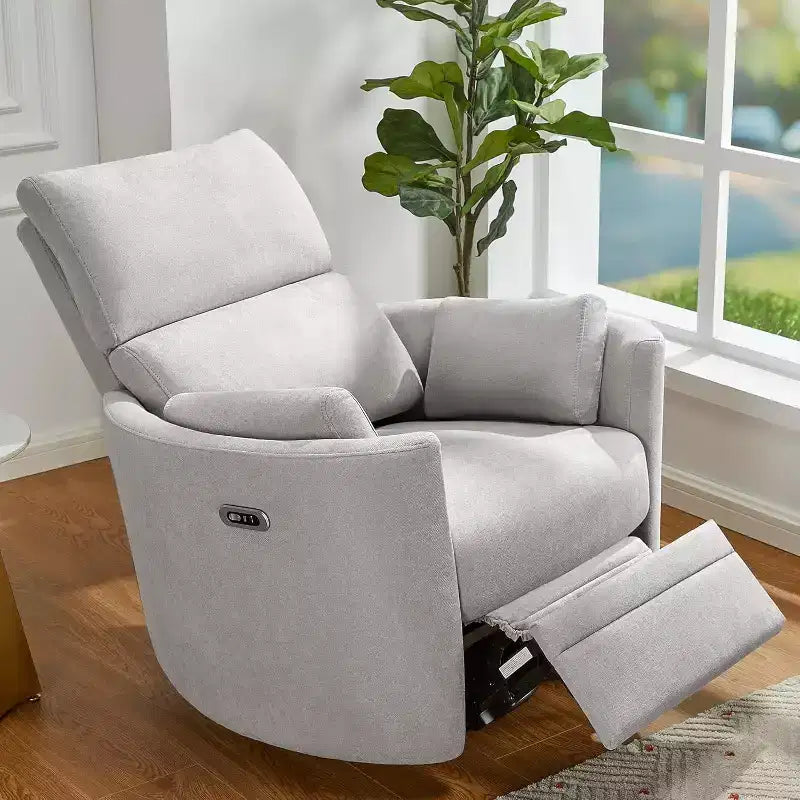 Fauteuil inclinable électrique de crèche, fauteuil à bascule pivotant électrique avec USB et Type-C