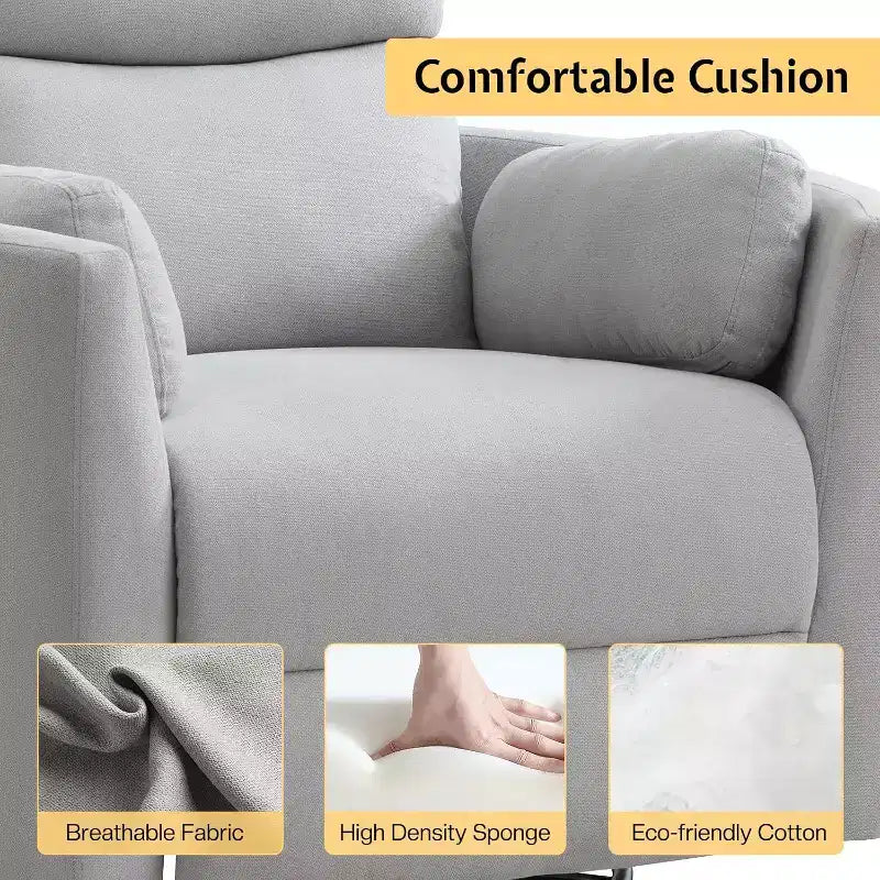 Fauteuil inclinable électrique de crèche, fauteuil à bascule pivotant électrique avec USB et Type-C