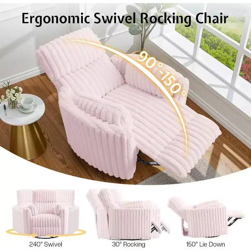 Fauteuil inclinable électrique de crèche, fauteuil à bascule pivotant électrique avec USB et Type-C